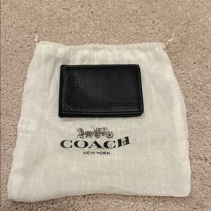 Coach Black Leather Card Holder